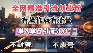 全网独家引流创业粉,有操作就有流量,单人单日引流500+,不封号、不费号-湘创网