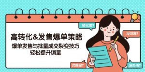 (14161期)高转化&发售爆单策略,爆单发售与批量成交裂变技巧,轻松提升销量-湘创网