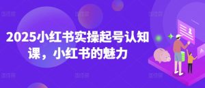 2025小红书实操起号认知课,小红书的魅力-湘创网