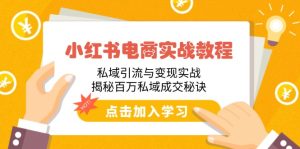 (14215期)小红书电商实战教程:私域引流与变现实战,揭秘百万私域成交秘诀-湘创网