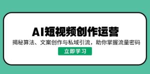 AI短视频创作运营,揭秘算法、文案创作与私域引流,助你掌握流量密码-湘创网