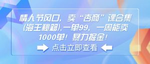 (14158期)情人节风口,卖“杏商”课合集(海王秘籍),一单99,一周能卖1000单!暴...-湘创网