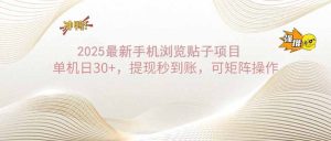 (14197期)2025手机浏览帖子单机日30+,提现秒到账,可矩阵操作-湘创网