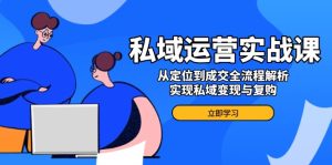 (14098期)私域运营实战课,从定位到成交全流程解析,实现私域变现与复购-湘创网