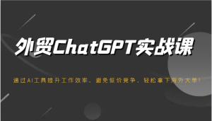 外贸ChatGPT实战课,通过AI工具提升工作效率,避免低价竞争,轻松拿下海外大单!-湘创网