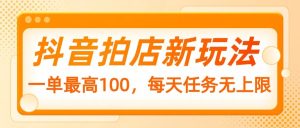 抖音拍店新玩法,一单最高100,每天任务无上限-湘创网
