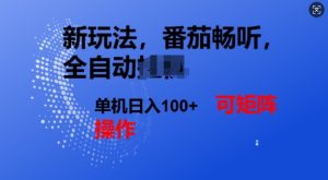番茄畅听全自动新玩法,实现了单机日入1张,可矩阵-湘创网