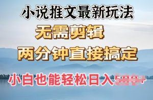 抖推猫最新玩法,小白也能月入5k,小说推文无需剪辑,直接代发,2分钟直接搞定-湘创网
