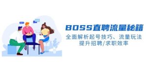 BOSS直聘流量秘籍，全面解析起号技巧、流量玩法，提升招聘/求职效率-湘创网