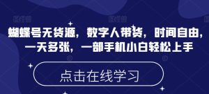 蝴蝶号无货源,数字人带货,时间自由,一天多张,一部手机小白轻松上手-湘创网