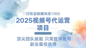 (14240期)2025视频号代运营 日躺赚1000+ 只需提供账号-湘创网