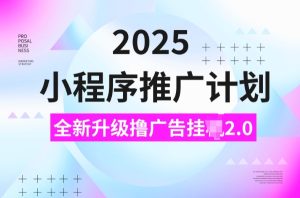 2025小程序推广计划,撸广告挂JI3.0玩法,日均5张【揭秘】-湘创网