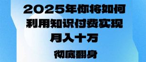 (14061期)2025年,你将如何利用知识付费实现月入十万,甚至年入百万?-湘创网