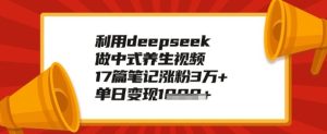 利用deepseek做养生赛道,手把手教你制作,单日变现多张-湘创网