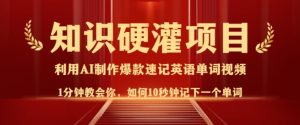 知识硬灌，10秒钟让你记住一个单词，3分钟一个视频，日入多张不是梦-湘创网