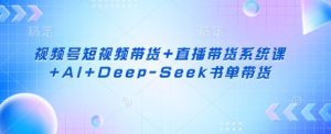视频号短视频带货+直播带货系统课+AI+Deep-Seek书单带货-湘创网