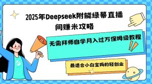 2025年Deepseek附能绿幕直播间挣米攻略无需拜师自学月入过W保姆级教程,最适合小白宝妈的轻创业-湘创网