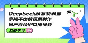 (14544期)DeepSeek获客特训营:掌握不出镜视频制作,日产百条IP口播视频-湘创网