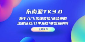 (14208期)东南亚TK3.0:新手入门/店铺装修/选品策略/流量获取/订单处理/联盟营销等-湘创网