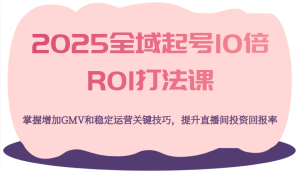 2025全域起号10倍ROI打法课,掌握增加GMV和稳定运营关键技巧,提升直播间投资回报率-湘创网
