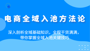 电商全域入池方法论:深入剖析全域基础知识,全程干货满满,带你掌握全域入池关键技巧-湘创网
