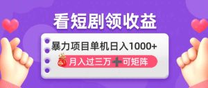 (14198期)看剧即赚无脑躺赚,单机日入1000+,月入3万+,可批量可矩阵,最猛收益...-湘创网