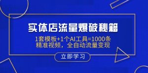 (14131期)实体店流量爆破秘籍:1套模板+1个AI工具=1000条精准视频,全自动流量变现-湘创网