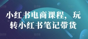 小红书电商课程,玩转小红书笔记带货-湘创网