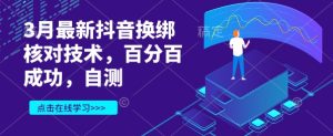 3月最新抖音换绑核对技术,百分百成功,自测-湘创网