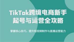 TikTok跨境电商新手起号与运营全攻略,掌握核心技巧,提升短视频制作与直播运营能力-湘创网