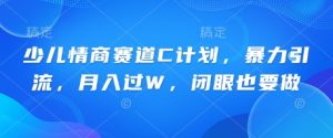 少儿情商赛道C计划,暴力引流,月入过W,闭眼也要做-湘创网