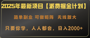 (14518期)2025年最新项目【派费掘金计划】操作简单,日入2000+-湘创网