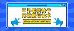 三月最新快手同框搬运技术,无需混剪 条条出爆款 安卓苹果通用-湘创网