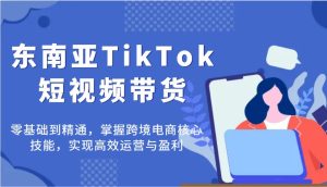 东南亚TikTok短视频带货,零基础到精通,掌握跨境电商核心技能,实现高效运营与盈利-湘创网