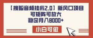 【搜狐音频挂JI2.0】新风口项目,可矩阵可放大,稳定月入8k-湘创网