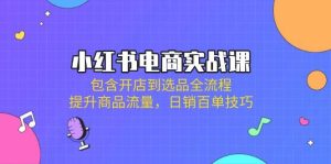 小红书电商实战课:包含开店到选品全流程,提升商品流量,日销百单技巧-湘创网
