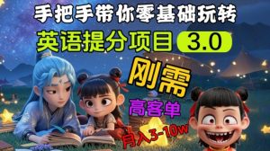 英语提分项目3.0,私域高客单价,刚需,月入3-10个-湘创网