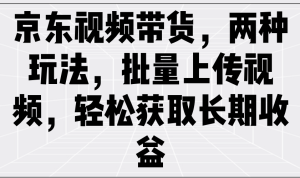 京东视频带货,两种玩法,批量上传视频,轻松获取长期收益-湘创网