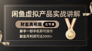 精品闲鱼虚拟产品实战讲解,新手一部手机即可操作,副业月利润可达5000+-湘创网