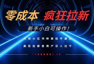 利用小红书种草知乎漏洞,零成本疯狂拉新日入数张,新手小白可操作-湘创网