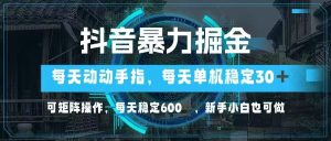 (14541期)抖音暴力掘金,动动手指就可以,单机30+,可矩阵操作,每天稳定600+,...-湘创网