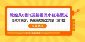 教你从0到1玩转投流小红书聚光,低成本获客,快速获取稳定流量(第1期)-湘创网