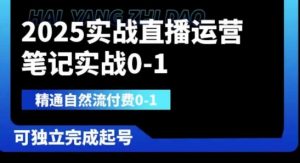 2025实战直播运营0-1,精通自然流付费0-1,可独立完成起号-湘创网