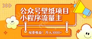 公众号壁纸项目,小程序流量主双收益,月入3000+-湘创网