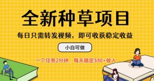 全新种草项目,每日只需转发视频,每天随时做任务,一个任务2分钟,每天3张+收入,小白可做-湘创网