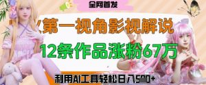爆火第一人称视角影视解说，12条作品涨粉67W，巧用AI工具，轻松日入几张-湘创网