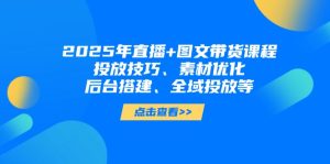 (14397期)2025年直播+图文带货课程,投放技巧、素材优化、后台搭建、全域投放等-湘创网