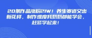 20条作品涨粉21W!养生赛道又出新花样,制作难度我奶奶都能学会,赶紧学起来-湘创网