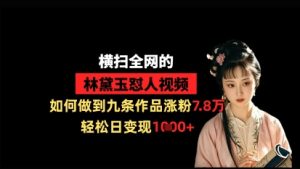 横扫全网的林黛玉怼人视频,如何做到九条作品涨粉7.8万,轻松日变现1k-湘创网