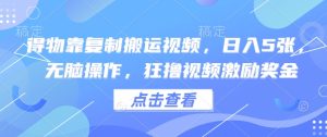 得物靠复制搬运视频,日入5张, 无脑操作,狂撸视频激励奖金-湘创网